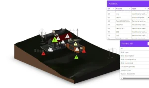 Hazard management app with 3D model visualisation