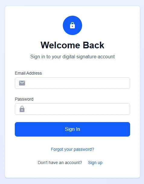 Reci Engineering's drawing digital signature secure login page