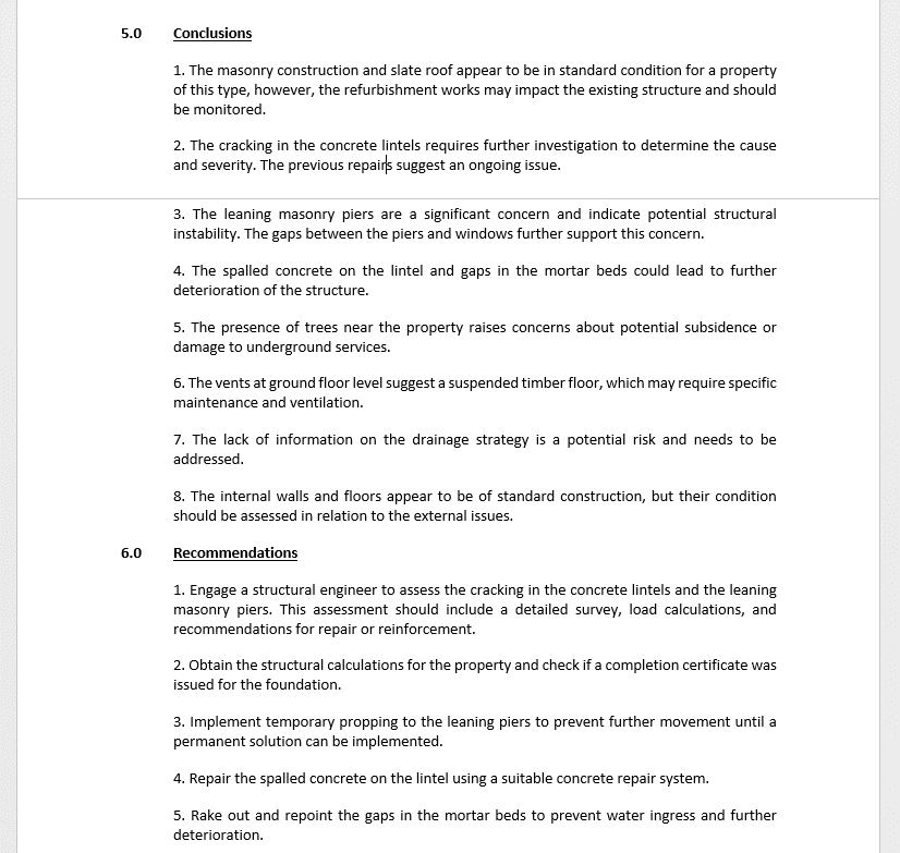 Conclusions and recommendations to the client made automatically through machine learning