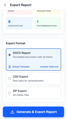 Export to DOCX format to edit further